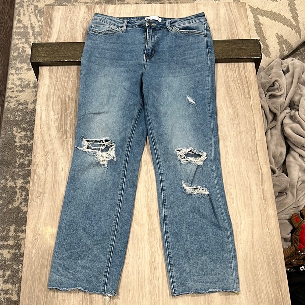 Women's Blue Distressed Jeans